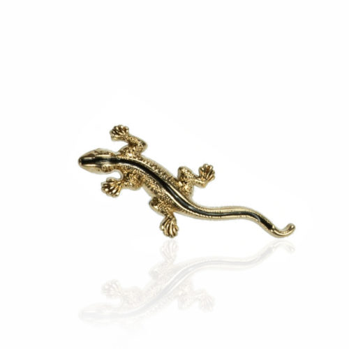 suit accessory lapel pin gold lizard