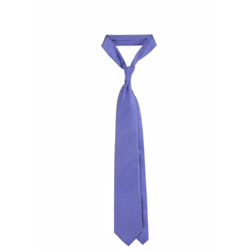suit accessory silk tie purple yellow polka dot
