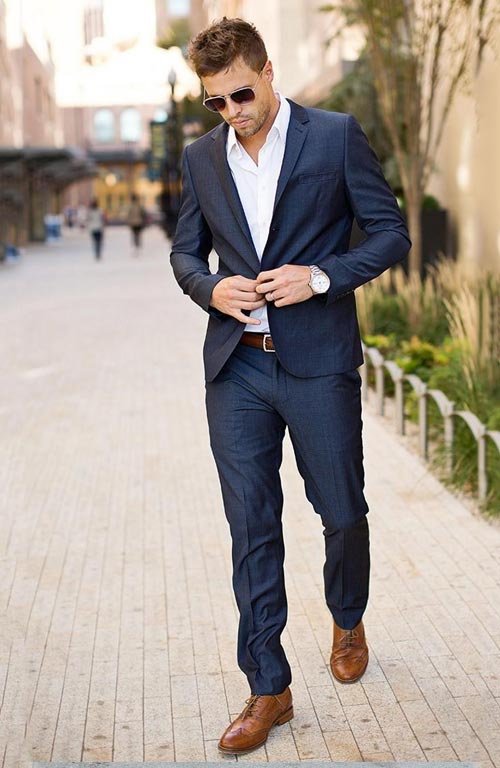 What Color Shoes To Wear With Navy Blue Mens Suit - Style Guru: Fashion ...